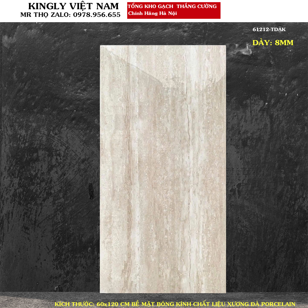 Gạch lát nền 60x120 cm Travertine 61212 Loại A1